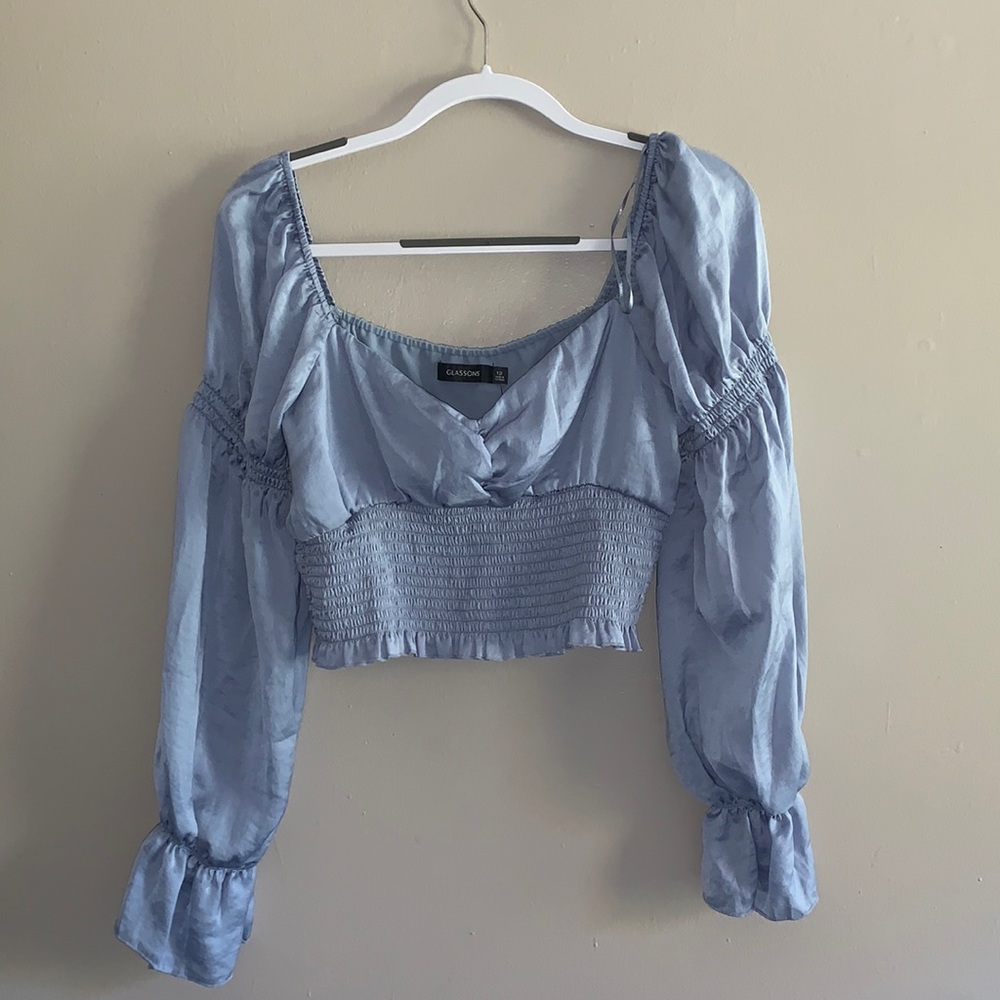 NWT glassine blouse long sleeve top